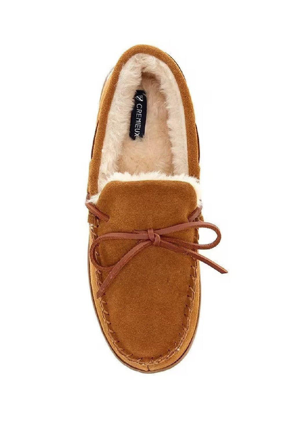 Cremieux Men's Genuine Suede Laced-Moccasin Slippers Chestnut X-Large 13-142