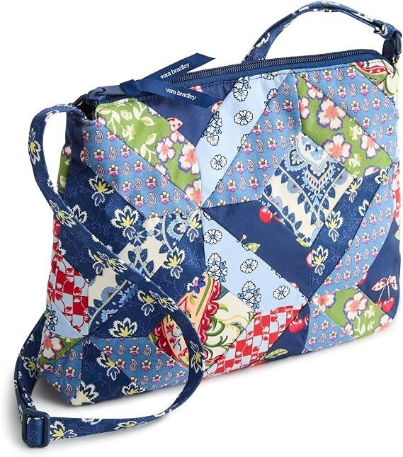 Vera Bradley Women's Cotton Zip Hipster Crossbody Bag Trellis Patchwork0