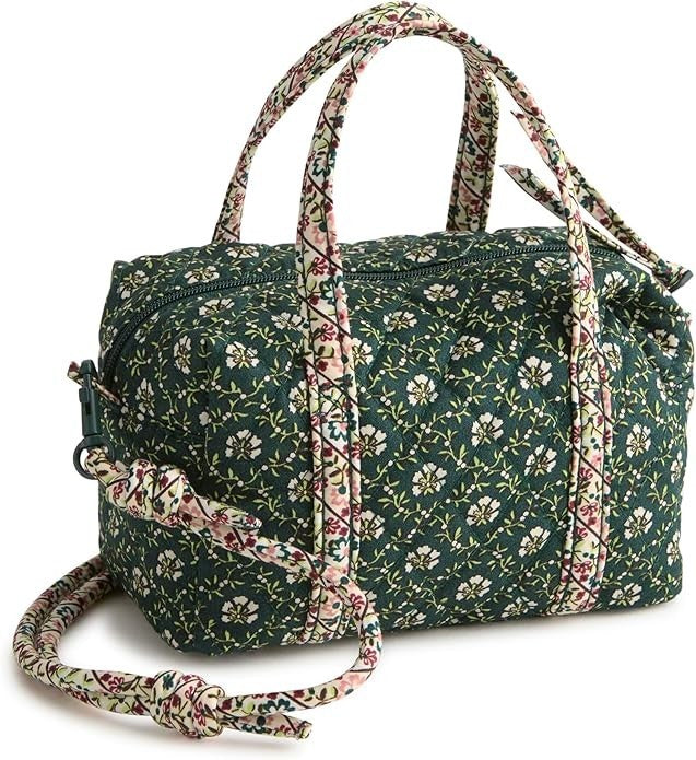 Vera Bradley Women's Cotton Mini Duffel Crossbody Bag, Mistletoe Lattice O/S2