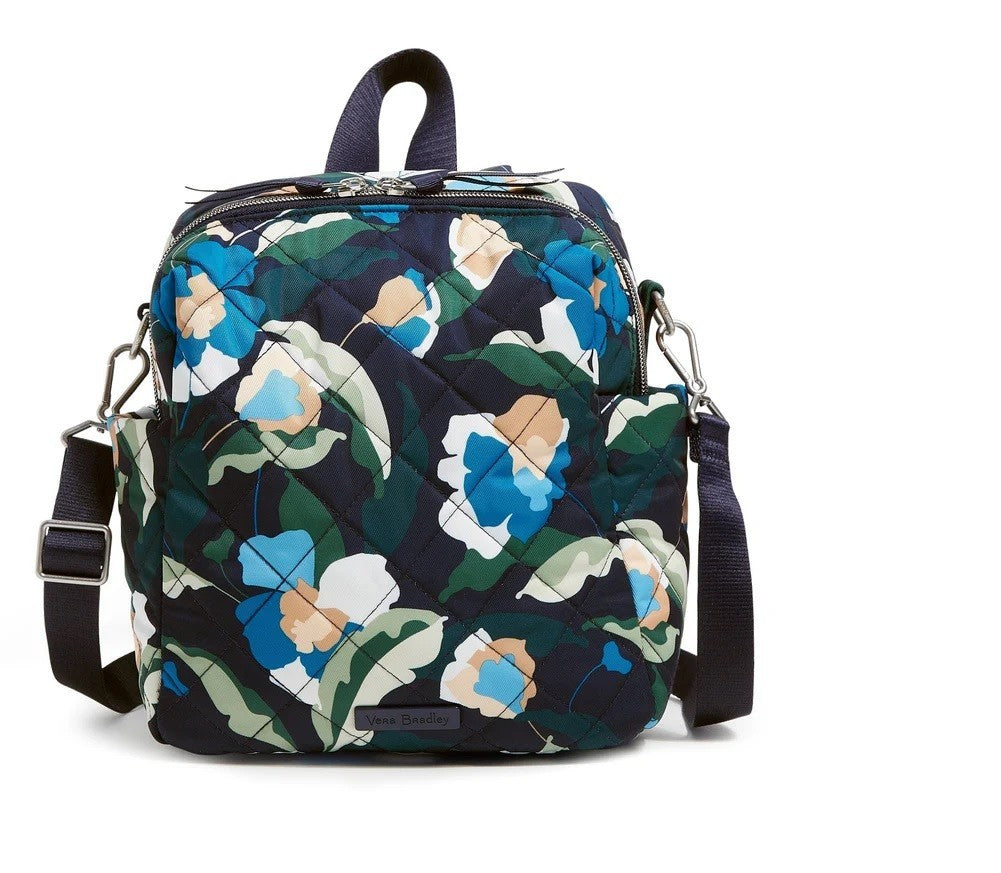 Vera Bradley Women's Convertible Small Backpack, Immersed Blooms, O/S0