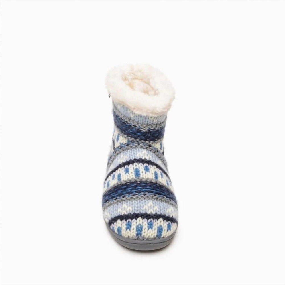 Minnetonka Women's Betty Faux Fur Ankle Boots Slippers Blue Multi Small1