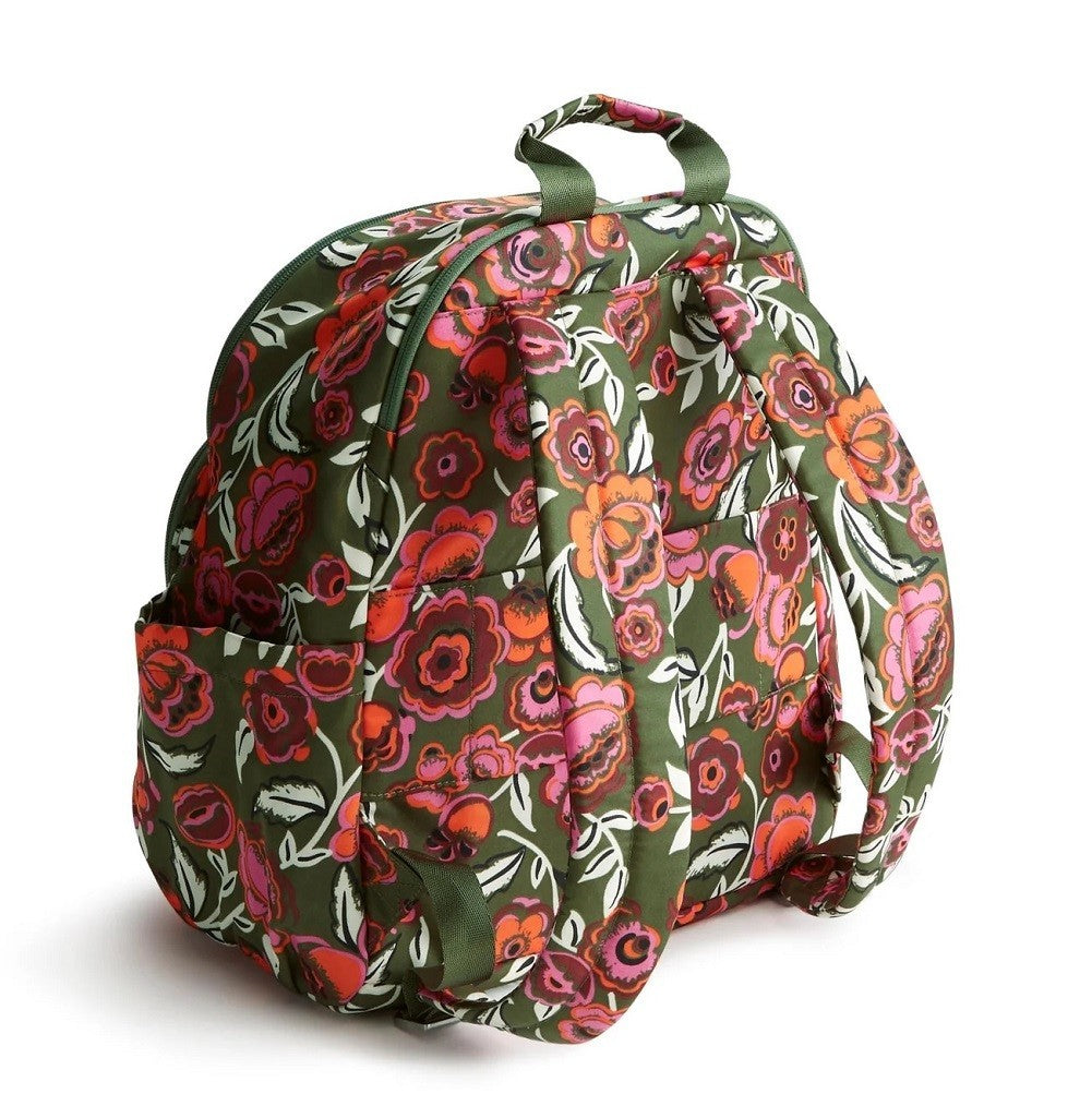 Vera Bradley Large Bancroft Backpack Bobby Flowers Green3