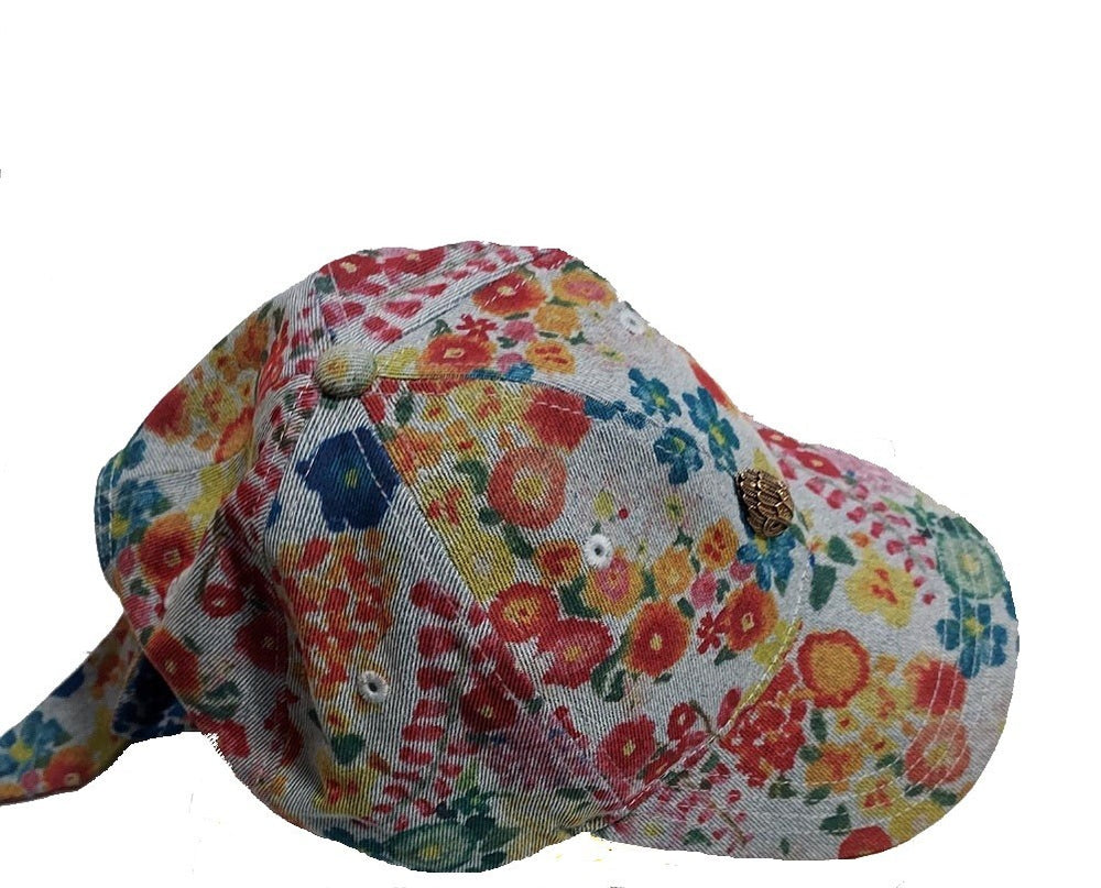 Kurt Geiger London Floral Denim Baseball Cap1