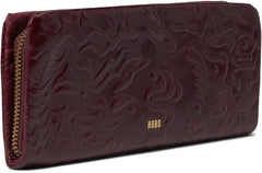 HOBO Women's Eliza Grain Leather Construction Wallet Merlot One Size2