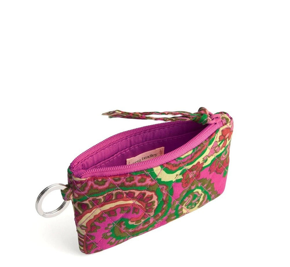 Vera Bradley Women's Outlet Cotton Zip ID Case Capri Pink1