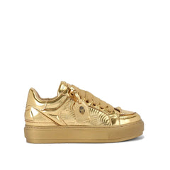 Kurt Geiger Southbank Tag Leather Gold Sneakers 91