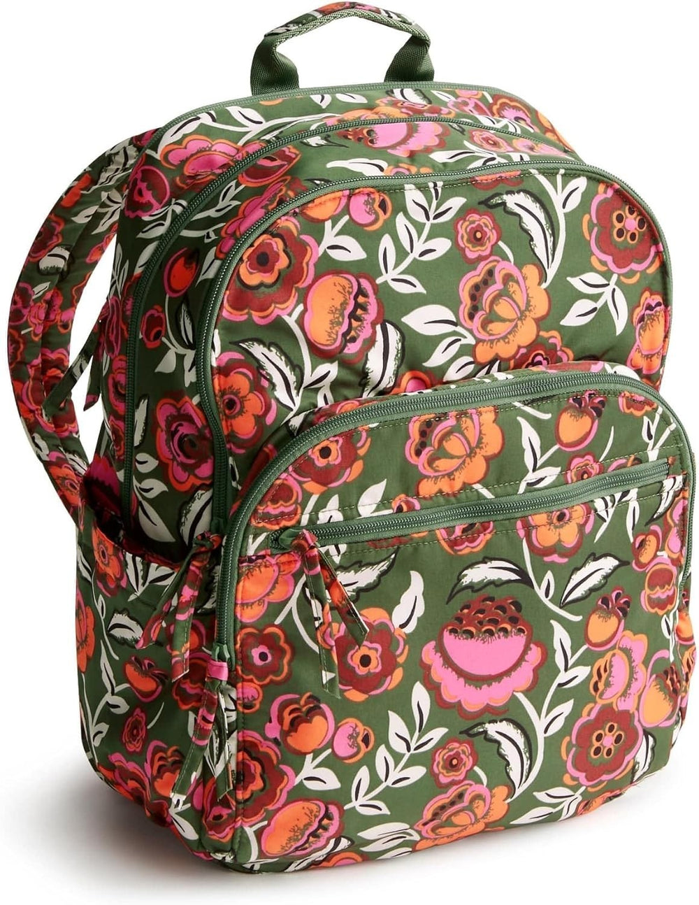 Vera Bradley Large Bancroft Backpack Bobby Flowers Green0
