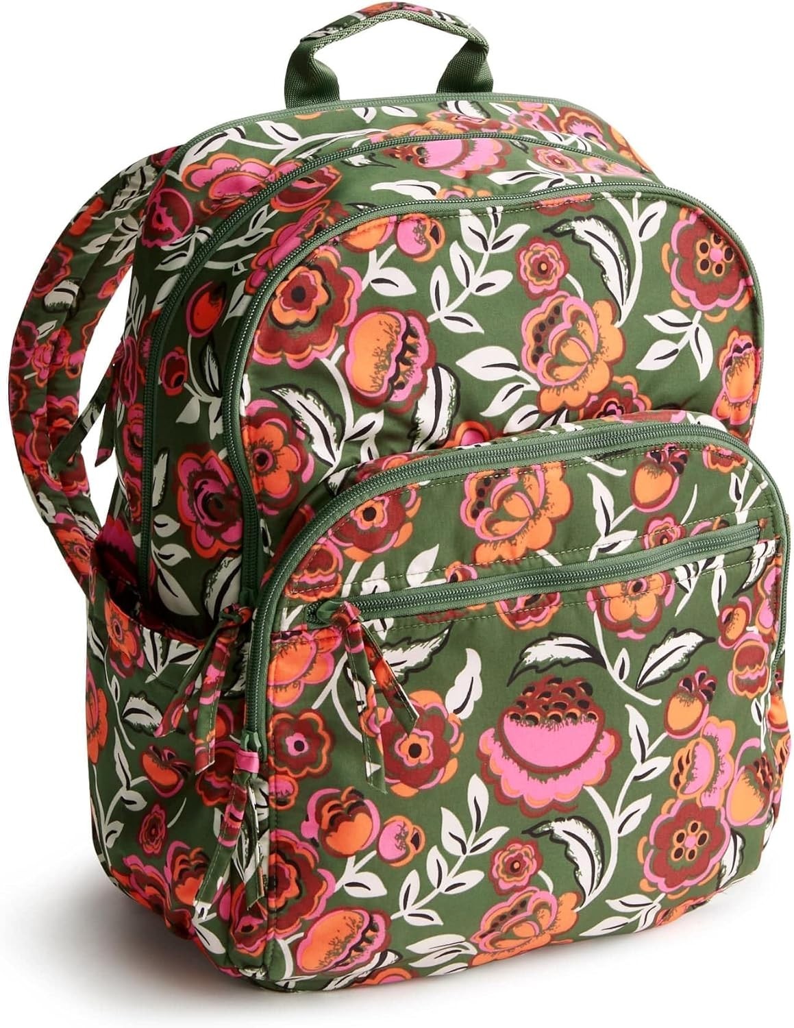 Vera Bradley Large Bancroft Backpack Bobby Flowers Green0