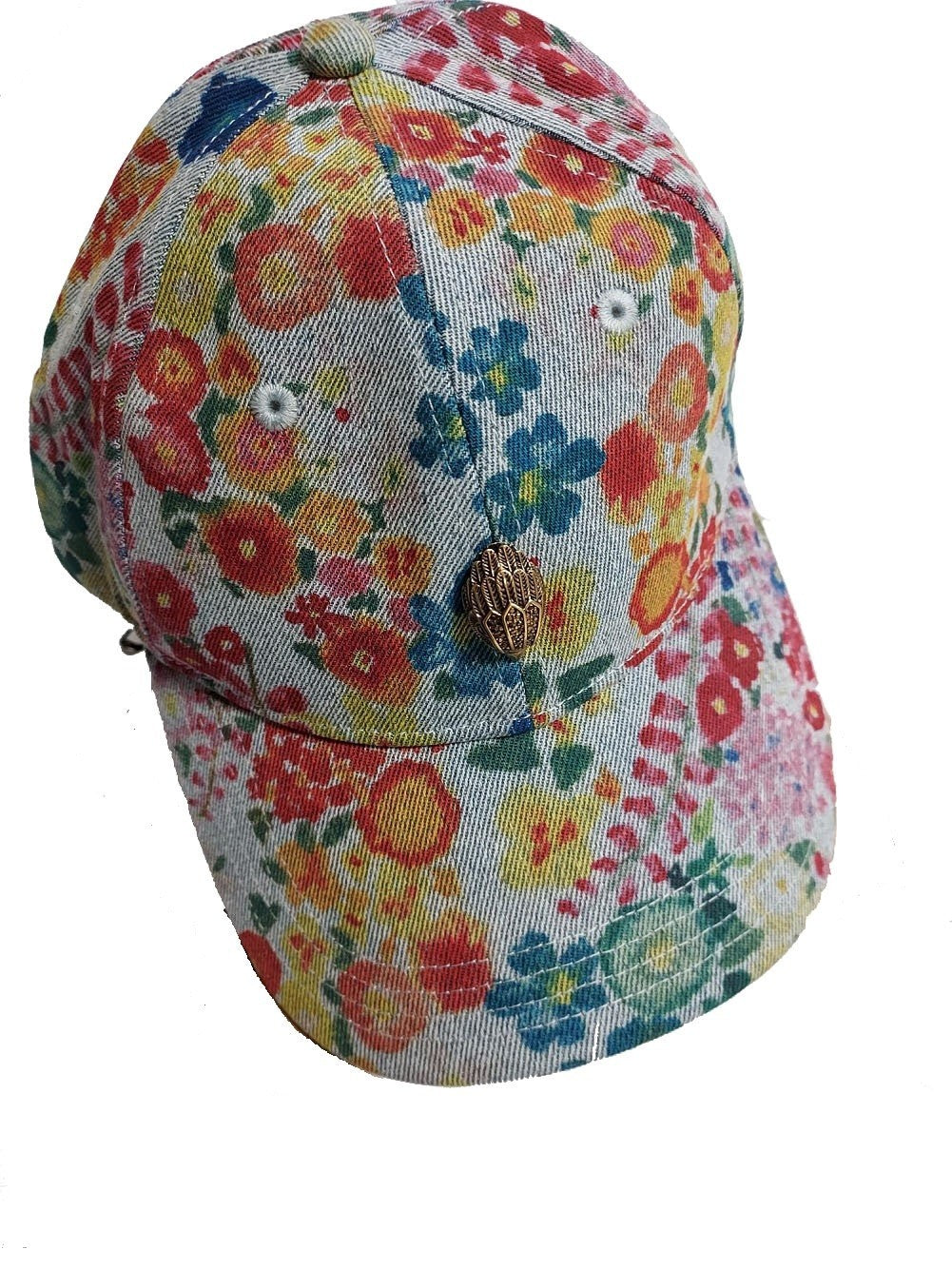 Kurt Geiger London Floral Denim Baseball Cap0