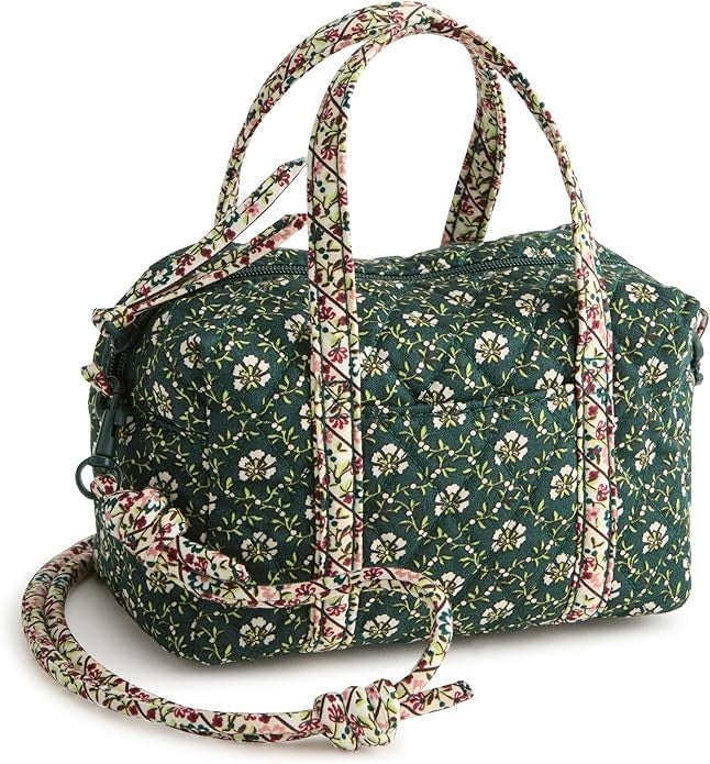 Vera Bradley Women's Cotton Mini Duffel Crossbody Bag, Mistletoe Lattice O/S0