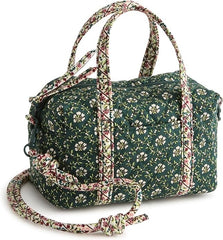 Vera Bradley Women's Cotton Mini Duffel Crossbody Bag, Mistletoe Lattice O/S0