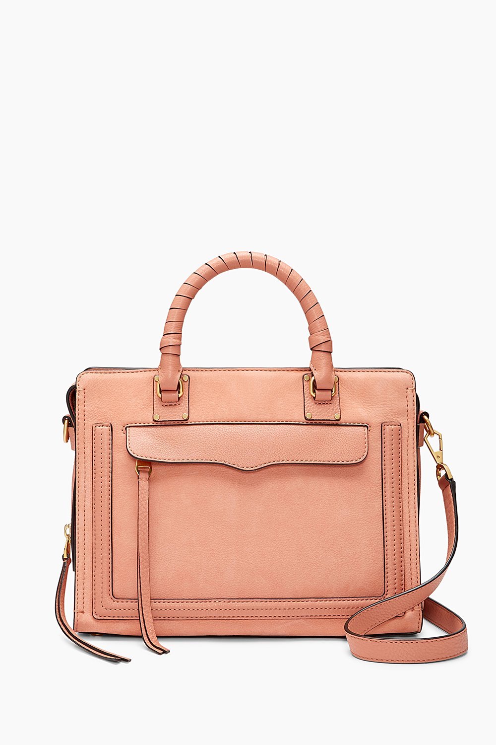 Rebecca Minkoff Women's Bree Medium Top Zip Satchel Dusty Peach 0
