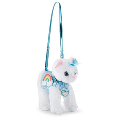 Poochie & Co Little Girls Plush Animal Shaped Cat Purse, Sequin Blue/White0