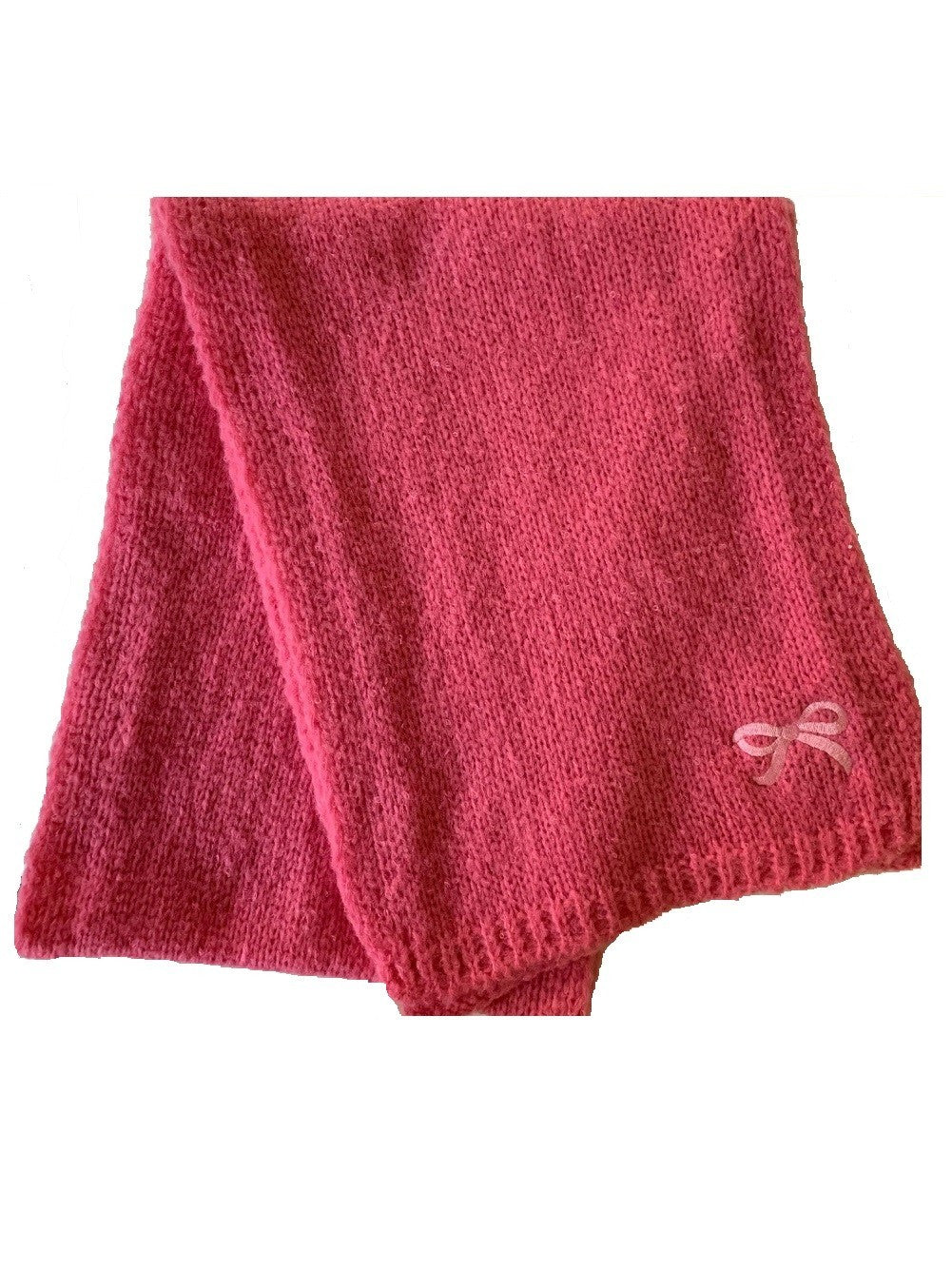 Roffe Women's Embroidered Bow Scarf Fuscia O/S0