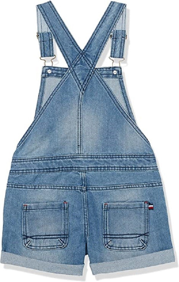 Tommy Hilfiger Girls' Stretch Denim Shortall, Nolita Wash, Medium 8-101