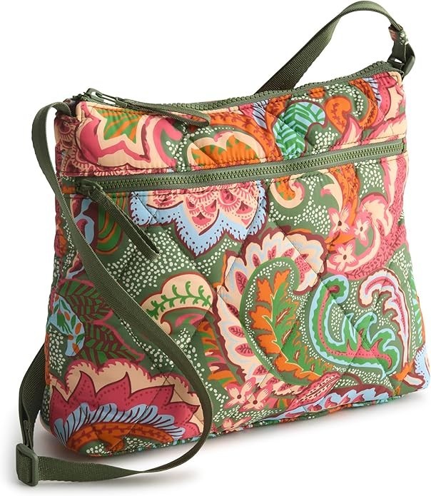Vera Bradley Featherweight Zip Hipster Crossbody Bag, Leaf Me Not Paisley, O/S0