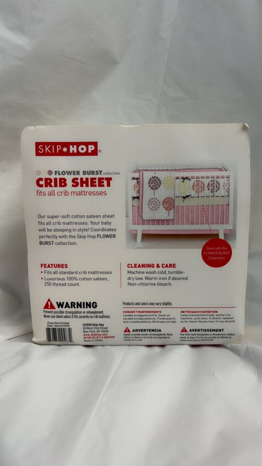 Skip Hop Crib Sheet 28" X 52" Stripes Pink/Yellow/White1