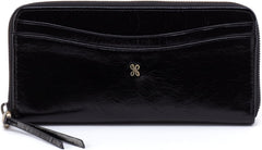 HOBO Women's Max Leather Large Zip Around Continental Wallet Black0
