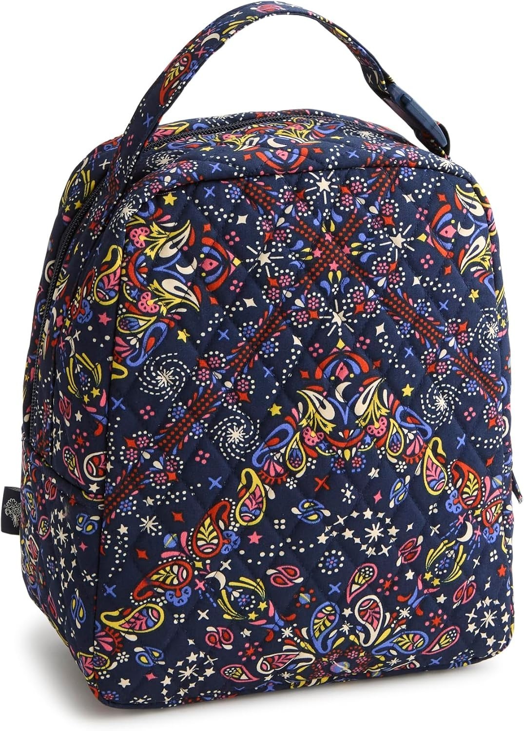 Vera Bradley Premium Cotton Large Lunch Bag, Starry Paisley, One Size, Paisley1