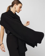 Sasso + Smyth Women's Solid Scarf Wrap Black O/S1