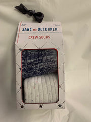 Jane And Bleecker Women's 2 Pairs Crew Socks Navy Size 4100