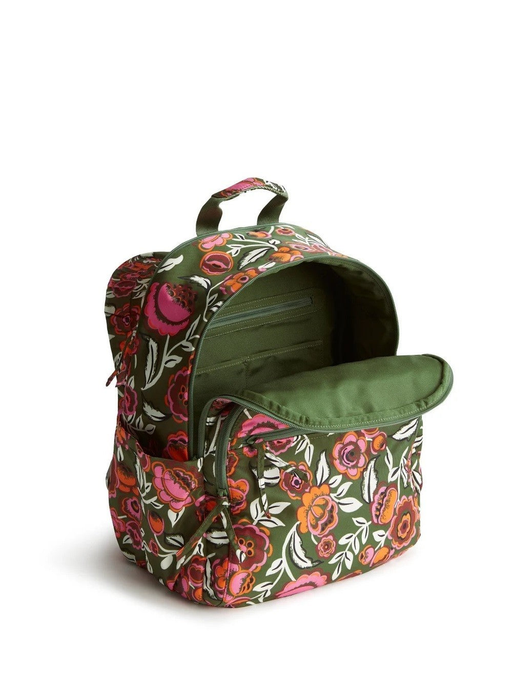 Vera Bradley Large Bancroft Backpack Bobby Flowers Green1