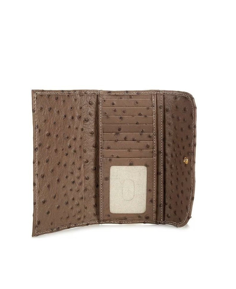 Dooney & Bourke Women's Ostrich Continental Trifold Wallet -Elephant1