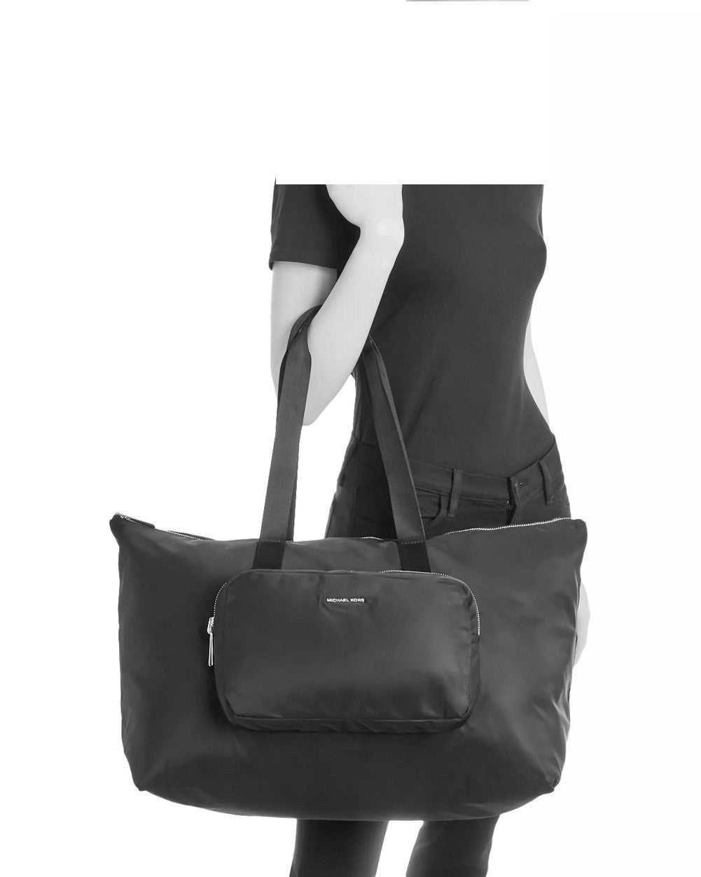 Michael Kors Women's Tanner Large Reversible Packble Tote Nylon/Black3